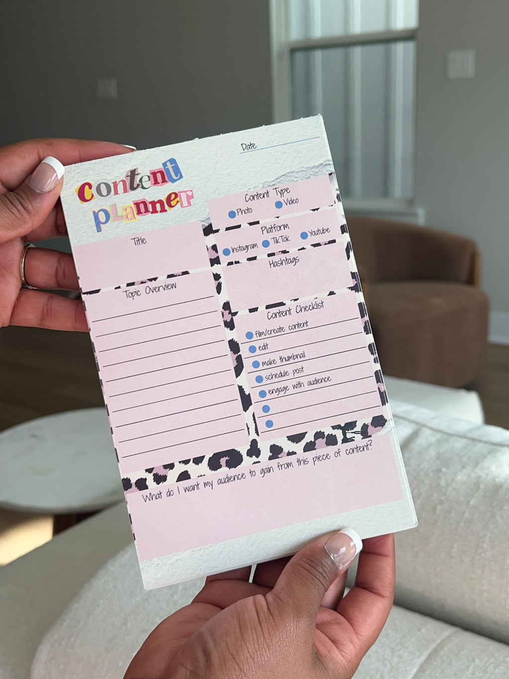 Pink Content Planner Notepad