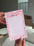 Pink Animal Print Lined Notepad