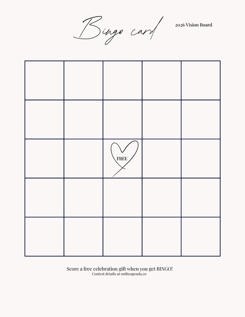 Bingo Card Vision Board